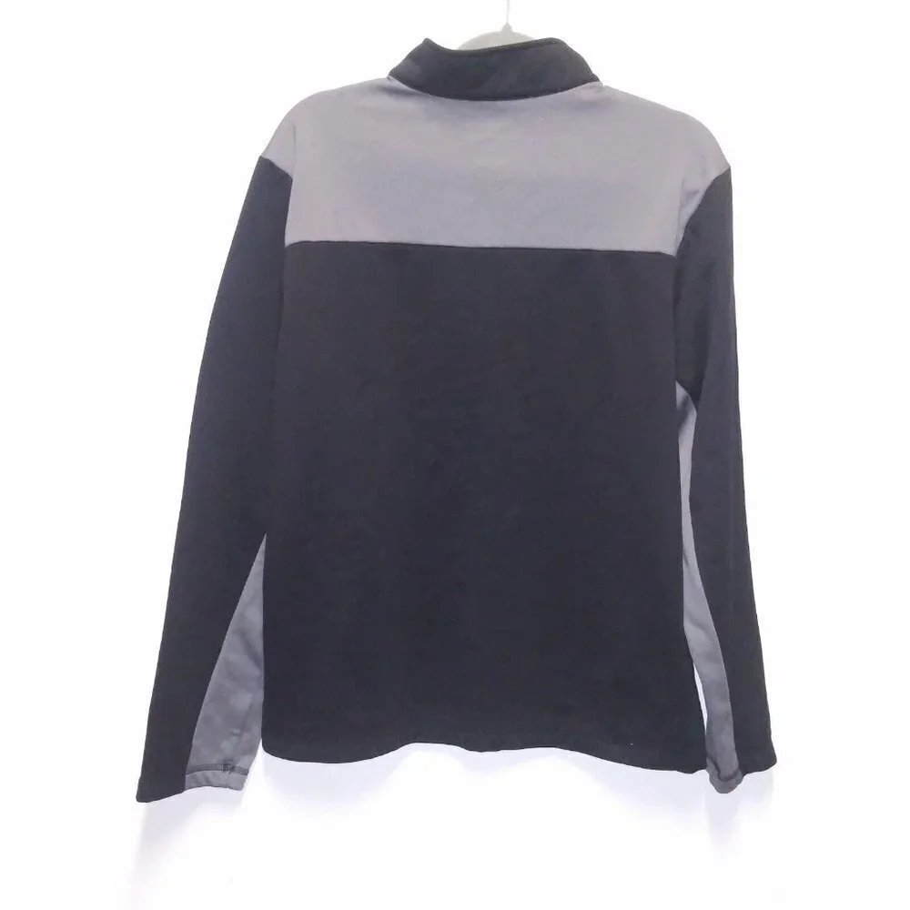Fanatics Dry Fit 1/4 Zip Pullover jacket long sleeve Size L mens black gray EUC